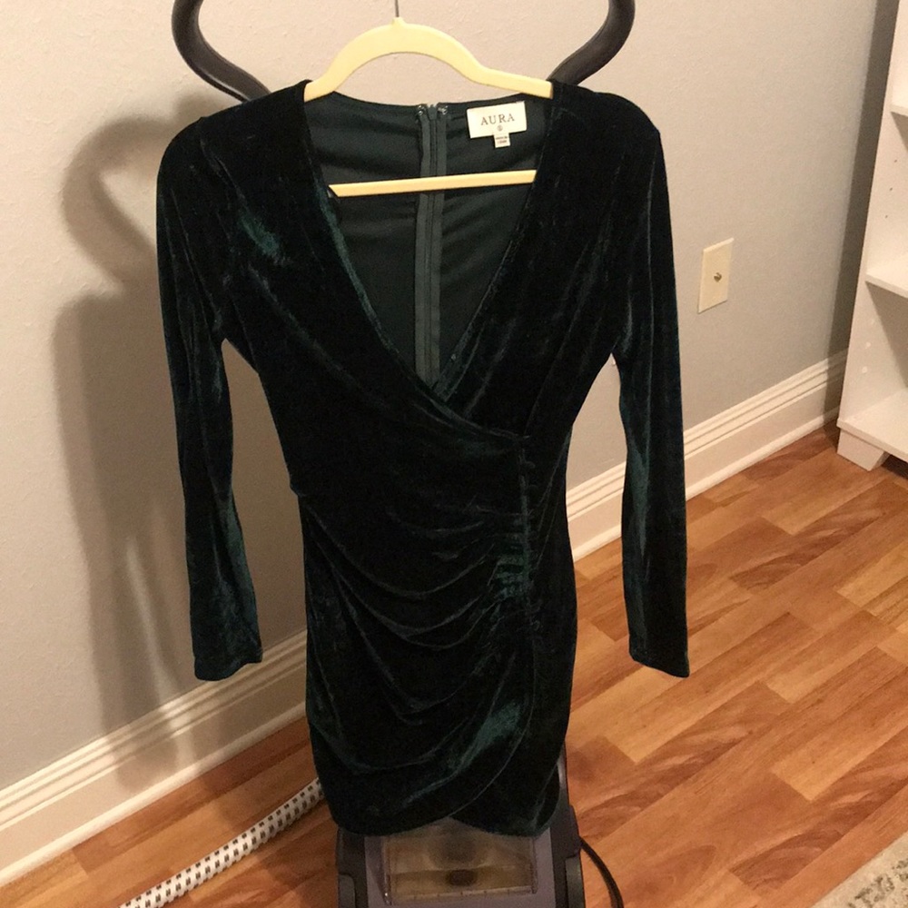 Red dress boutique crushed velvet dress